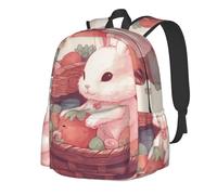 RLDOBOFE Sac à dos léger et décontracté pour homme et femme, Lapin assis dans un panier, taille unique