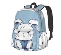 RLDOBOFE Sac à dos léger et décontracté pour homme et femme Motif fleurs de différents ordinateurs portables Sac à dos de travail, Dessin au trait Lapin, taille unique