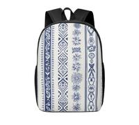 RLDOBOFE Sac à dos léger et décontracté pour ordinateur portable - Bleu et violet - Sac à dos de travail mignon, Lot de broderies bleues, taille unique