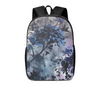 RLDOBOFE Sac à dos léger et décontracté pour ordinateur portable - Bleu et violet - Sac à dos de travail mignon, Peinture aquarelle à l'encre, taille unique