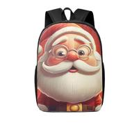 RLDOBOFE Sac à dos léger et décontracté pour ordinateur portable - Bleu et violet - Sac à dos de travail mignon, Père Noël portant des lunettes, taille unique
