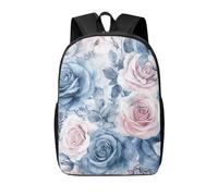 RLDOBOFE Sac à dos léger et décontracté pour ordinateur portable Motif fraise et lapin, Roses bleues, taille unique