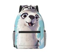RLDOBOFE Sac à dos léger et décontracté pour ordinateur portable Motif tournesol, Lama blanc, taille unique
