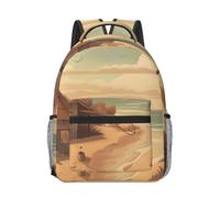 RLDOBOFE Sac à dos pour femme et homme léger et décontracté avec image d'ours pour ordinateur portable, sac de travail mignon, Maison près de la plage, taille unique
