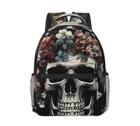 RLDOBOFE Sac à dos pour femme et homme - Léger et décontracté - Motif art populaire mexicain - Sac à dos pour ordinateur portable - Joli sac de travail, Crâne dans l'obscurité, taille unique