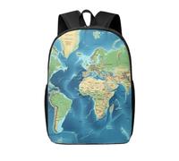 RLDOBOFE Sac à dos pour femme et homme - Léger et décontracté - Motif papillon - Sac à dos pour ordinateur portable - Joli sac de travail, Carte du monde, taille unique