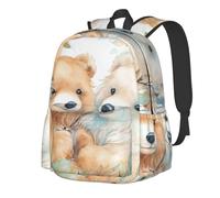RLDOBOFE Sac à dos pour femme et homme - Léger et décontracté - Style dragon chinois - Sac à dos pour ordinateur portable - Sac de travail, Deux ours dans une guirlande, taille unique