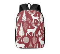 RLDOBOFE Sac à dos pour homme et femme - Léger et décontracté - Motif flèches corail et bleu sarcelle - Sac à dos pour ordinateur portable - Joli sac de travail, Cerf de Noël, taille unique