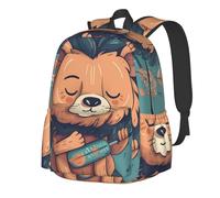RLDOBOFE Sac à dos pour homme et femme - Léger et décontracté - Style graffiti - Pour ordinateur portable - Sac de travail, Lion avec les yeux fermés, taille unique