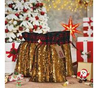 RLDOBOFE Sacs cadeaux de Noël avec cordon de serrage en toile de jute pailletée dorée scintillante sac cadeau de Noël sac à bonbons sacs de Noël réutilisables pour décorations de fête vacances
