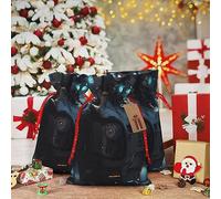 RLDOBOFE Sacs cadeaux de Noël avec cordon de serrage Future Robot Sac cadeau de Noël en toile de jute pour Halloween, Noël, sacs à bonbons réutilisables, sacs cadeaux de Noël pour décorations de fête