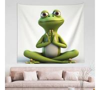 RLDOBOFE Tapisserie murale pour salon - Grenouille amusante faisant du yoga - Décoration murale douce pour chambre à coucher - Décoration murale tendance - Tapisserie décorative esthétique (152,4 x