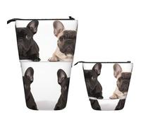 RLDOBOFE Trousse à crayons télescopique sur pied, motif bouledogue français, papeterie, porte-stylos télescopique, pour bureau, travail, cadeau de vacances, 7 × 14,5 cm, Bouledogue français, Taille