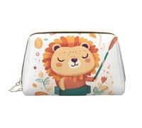 RLDOBOFE Trousse de toilette pour homme et femme - Trousse de maquillage de voyage avec de nombreuses bulles et un chat, Lion tenant quelque chose, Taille unique