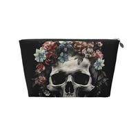 RLDOBOFE Trousse de toilette pour homme et femme - Trousse de maquillage de voyage - Motif tête de mort dans l'obscurité, Argenté., Taille unique