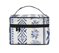 RLDOBOFE Trousse de toilette pour homme et femme - Trousse de maquillage de voyage - Organisateur de maquillage - Père Noël portant des lunettes - Trousse de toilette à suspendre - Grande capacité
