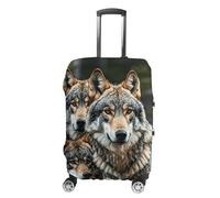 RLDOBOFE Wolves Wildlife Housse de bagage de voyage anti-rayures lavable élastique, blanc, L, Élégant