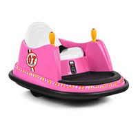 RLEAX4LIFE Auto Tamponneuse Électrique pour Enfants 6V Télécommandée avec LED et Levier, Voiture Auto Tournante Charge Max 20 kg, Vitesse 2 km/h (Modèle 1, Rose)