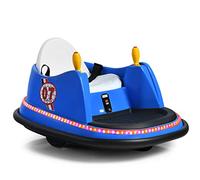 RLEAX4LIFE Auto Tamponneuse Électrique pour Enfants 6V Télécommandée avec LED et Levier, Voiture Auto Tournante Charge Max 20 kg, Vitesse 2 km/h (Modèle 1, Bleu)