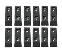 RLECS Lot de 12 Patins rectangulaires en Caoutchouc Noir