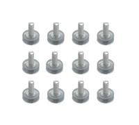 RLECS Lot de 12 pieds de meubles réglables en caoutchouc dur transparent fileté M6 - Diamètre 18 mm - Pour tables, chaises, comptoirs, bancs, meubles