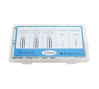 RLECS Lot de 12 pointes publicitaires creuses en acier inoxydable - 12 x 30 mm - Fixation murale - Vis en acrylique - Pour accrocher des œuvres d'art et des panneaux de verre