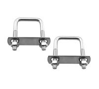 RLECS Lot de 2 colliers de serrage carrés argentés en forme de U en acier inoxydable 304 de 65 mm de long pour camping-car, remorque, bateau, convient pour les tuyauteries et les raccords mécaniques