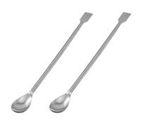 RLECS Lot de 2 cuillères d'échantillonnage en acier inoxydable de 30 cm, spatule de laboratoire 2 en 1, spatule de laboratoire, cuillère d'échantillonnage de laboratoire, spatule de mélange, cuillère