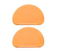 RLECS Lot de 2 grattoirs en silicone de qualité alimentaire orange 15,2 x 10,3 cm - Spatule de cuisson incurvée à bords plats