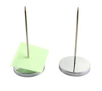 RLECS Lot de 2 supports de papier droits en métal argenté pour mémo, fourchette et reçus, 140 mm