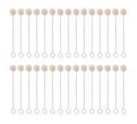 RLECS Lot de 30 pinceaux en laine de 150 x 20 mm avec poignée en métal pour application de boules de poils et travaux manuels