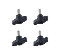 RLECS Lot de 4 vis moletées M6 en acier inoxydable 304 avec tête en plastique pour poignée mécanique en forme de T réglable Longueur du filetage : 20 mm (Noir)