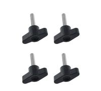 RLECS Lot de 4 vis moletées M6 en acier inoxydable 304 avec tête en plastique pour poignée mécanique en forme de T réglable Longueur du filetage : 25 mm (Noir)