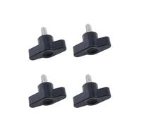 RLECS Lot de 4 vis moletées M6 en acier inoxydable 304 avec tête en plastique pour poignée mécanique en forme de T réglable Longueur du filetage : 12 mm (Noir)
