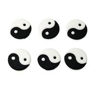 RLECS Lot de 6 amortisseurs de vibrations pour raquette de tennis Yin et Yang - Pour les joueurs de tennis - Plus professionnels (noir et blanc)