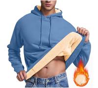 RLEHJN 2024 Cadeau de Noël Homme Sweats Homme Polaire Pas Cher Sweat à Capuche Veste avec Zippée Hiver Chaud Épaisse Sherpa Manches Longues Manteaux Poche Zippée Blouson Thermique Casual Travail Sport