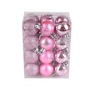 RLEHJN 24PCS 3CM Boule de Noel Decoration Noel Sapin, Grosse Boules de Noel Sapin Plastique avec Cordon, Deco Noel Décorations Noel Interieur Maison Noël pour Sapin Couronne Guirlande Noel