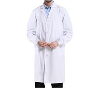 RLEHJN Blouse Blanche Chimie Lycee Coton Chimie Blouse Medicale Femme Homme Blouses Laboratoire De Physique Chemise Lycée Couleur Unie Blouses Scientifique Longue Pour Étudiant Hospital Infirmier