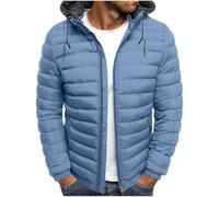 RLEHJN Doudoune Blouson Homme Hiver Chaud Manteau épais à Col Roulé Veste Doudoune Chaud Hiver sans Capuche Veste Matelassée Zipper avec Poches Couleur Unie 2024 Homme Capuche Sweat Pas Cher