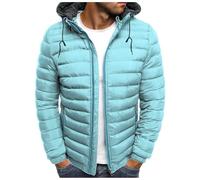 RLEHJN Doudoune Blouson Homme Hiver Chaud Manteau épais Veste Moto épaissir Chaud Slim Manteau à Capuche Hiver Veste Matelassée Zipper Basique Jacket Couleur Unie Jogging Marque Cadeau Noel Pas Cher