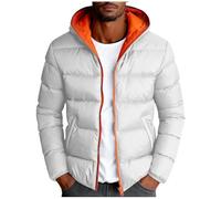 RLEHJN Doudoune Homme Hiver Chaud Manteau Homme Chaude Doudoune À Capuch Couleur Unie Veste Matelassée Zipper Basique Jacket Thermique Coupe-Vent Blouson Hiver Grande Taille XS-5XL