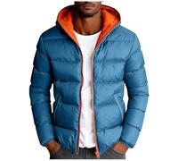 RLEHJN Doudoune Homme Hiver Chaud Manteau Homme Chaude Doudoune À Capuch Couleur Unie Veste Matelassée Zipper Basique Jacket Thermique Coupe-Vent Blouson Hiver Grande Taille XS-5XL