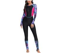 RLEHJN Femme Maillot De Bain 1 Pièce Maillot De Bain Femme Gainant Combinaison De Surf Imprimé Zippé Anti-UV Rashguard Maillot Piscine Plage Plongée Maillot Natation Amincissant Cadeau Femme