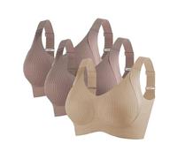 RLEHJN Lot De 3 Soutiens-Gorge De Sport Femme Sans Armatures Brassière Femme Sexy Push Up Anti-Affaissement Soutiens-Gorge Dos Nu Bretelles Réglables Doux Et Respirant Brassière De Tous Les Jours