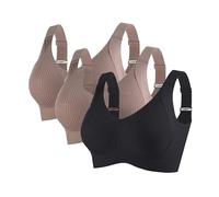 RLEHJN Lot De 3 Soutiens-Gorge De Sport Femme Sans Armatures Brassière Femme Sexy Push Up Anti-Affaissement Soutiens-Gorge Dos Nu Bretelles Réglables Doux Et Respirant Brassière De Tous Les Jours