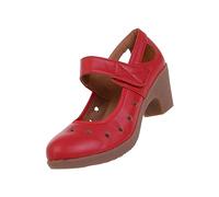 RLEHJN Mule Femme Confortable À Scratch Chaussures Femmes Ete Chic Chaussure Antidérapantes Respirantes Avec Boucle Décontractées Sandales À Talons Blocs Été Cuir Pu Mule Bout Fermé Solde 2025