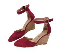 RLEHJN Mule Femme Cuir Bout Fermé Soldes Sandales Plates Toe Comfy Casual Antidérapants Semelle One Mot Boucle Chaussures Femme Talon Compensé Chic Sandale De Marche Plantaire Confort Anti-Dérapant