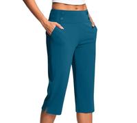 RLEHJN Pantacourt Femme Été Offres Spéciales Pantalon 3/4 Taille Élastique Femmes Pantalon De Jogging Léger Corsaire Sport De Couleur Unie Pants Stretch Confort Avec Poche Soldes Femme Pas Cher