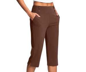 RLEHJN Pantacourt Femme Été Offres Spéciales Pantalon 3/4 Taille Élastique Femmes Pantalon De Jogging Léger Corsaire Sport De Couleur Unie Pants Stretch Confort Avec Poche Soldes Femme Pas Cher