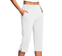 RLEHJN Pantalon 3/4 Femme Taille Élastique Pantalon Femme Chic Et Elegant Pantalons De Jogging Léger Pour Femmes Pants Taille Haute Extensible Pour Le Pilates Yoga Sport Cadeau Pas Cher Vente Flash